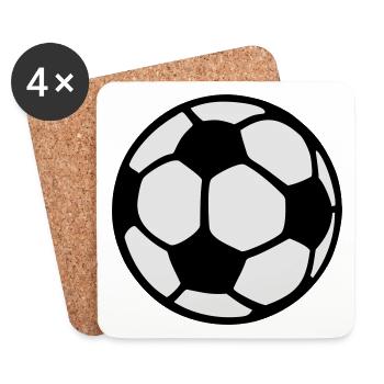 Football deux couleurs - dans le concepteur sur le - Dessous de verre (lot de 4) - blanc - Devant