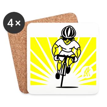 Cyclist - Dessous de verre (lot de 4) - blanc - Devant