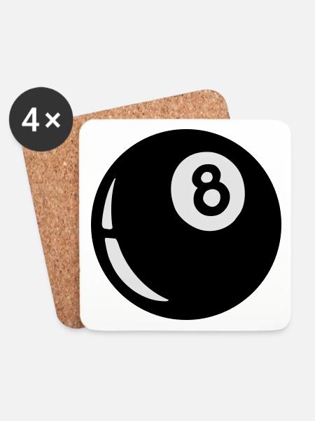 eightball - Dessous de verre (lot de 4) - blanc