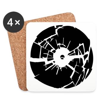 broken vinyl - Untersetzer (4er-Set) - Weiß - Vorne