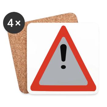 caution caution - Coasters (set of 4) - white - Front