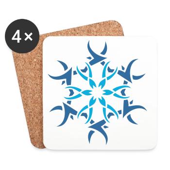 Logo flocon de neige - Dessous de verre (lot de 4) - blanc - Devant