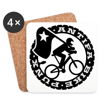 Antifa Bike Punks - Untersetzer (4er-Set) - Weiß - Vorne