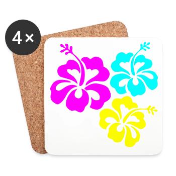 Hibiskus Hibiskusblüte hibiscus - Coasters (set of 4) - white - Front