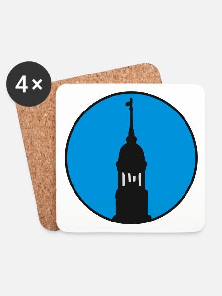 Hamburger Michel Hamburg - Untersetzer (4er-Set) - Weiß
