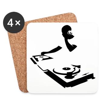 DJ - Untersetzer (4er-Set) - Weiß - Vorne