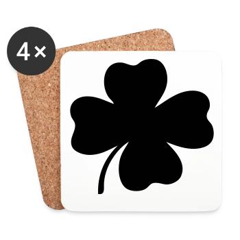 Four-leaf clover - Coasters (set of 4) - white - Front