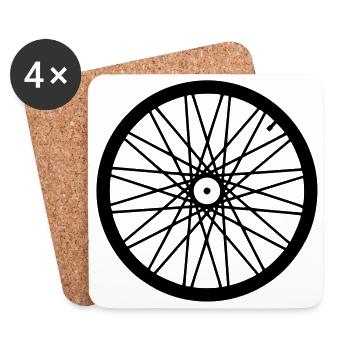 Bicycle Tires - Simple Statement - Coasters (set of 4) - white - Front