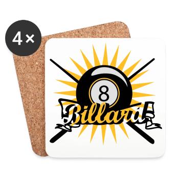 Billardkugel - Untersetzer (4er-Set) - Weiß - Vorne