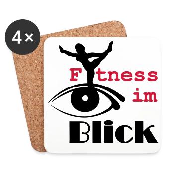 Fitness im Blick Sport Medizin Sprüche Geschenk - Untersetzer (4er-Set) - Weiß - Vorne