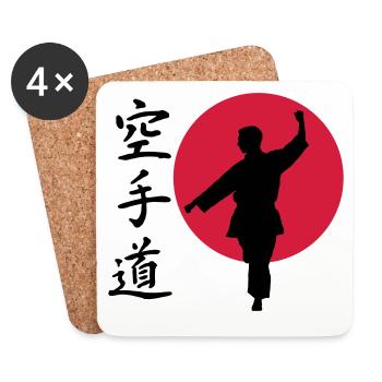 Karate Gangaku - Untersetzer (4er-Set) - Weiß - Vorne