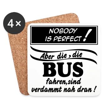 Busfahrer Bus Omnibus Kraftfahrer Schulbus (25) - Untersetzer (4er-Set) - Weiß - Vorne