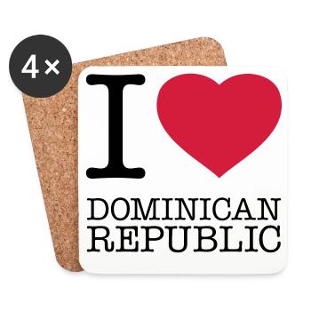 I LOVE DOMINICAN REPUBLIC Dominikanische Republik - Untersetzer (4er-Set) - Weiß - Vorne