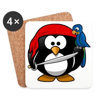 pirates Pirate Penguin - Dessous de verre (lot de 4) - blanc - Devant