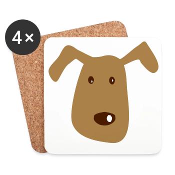 dog - Coasters (set of 4) - white - Front