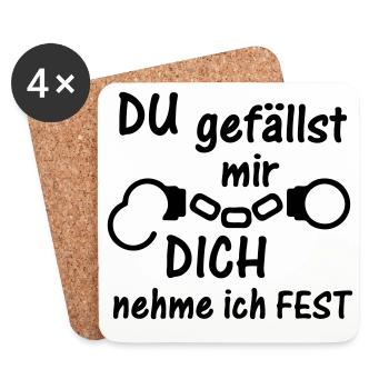 Festnahme Liebe Polizei Handschellen Geschenk - Untersetzer (4er-Set) - Weiß - Vorne