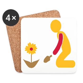 Garten - Untersetzer (4er-Set) - Weiß - Vorne