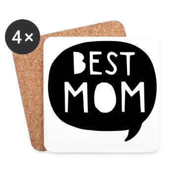 La meilleure maman - La meilleure maman - Maman - Maman - la fête des mères - Dessous de verre (lot de 4) - blanc - Devant