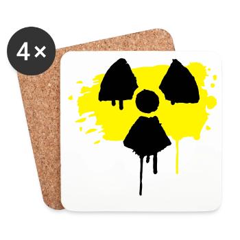Radioaktiv Zeichen als Graffiti - Untersetzer (4er-Set) - Weiß - Vorne