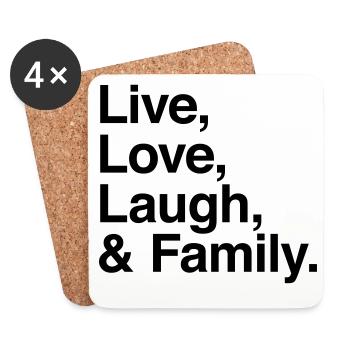 live love laugh and family - Untersetzer (4er-Set) - Weiß - Vorne