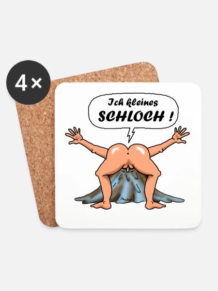 Das kleine Arschloch - Design - Untersetzer (4er-Set) - Weiß