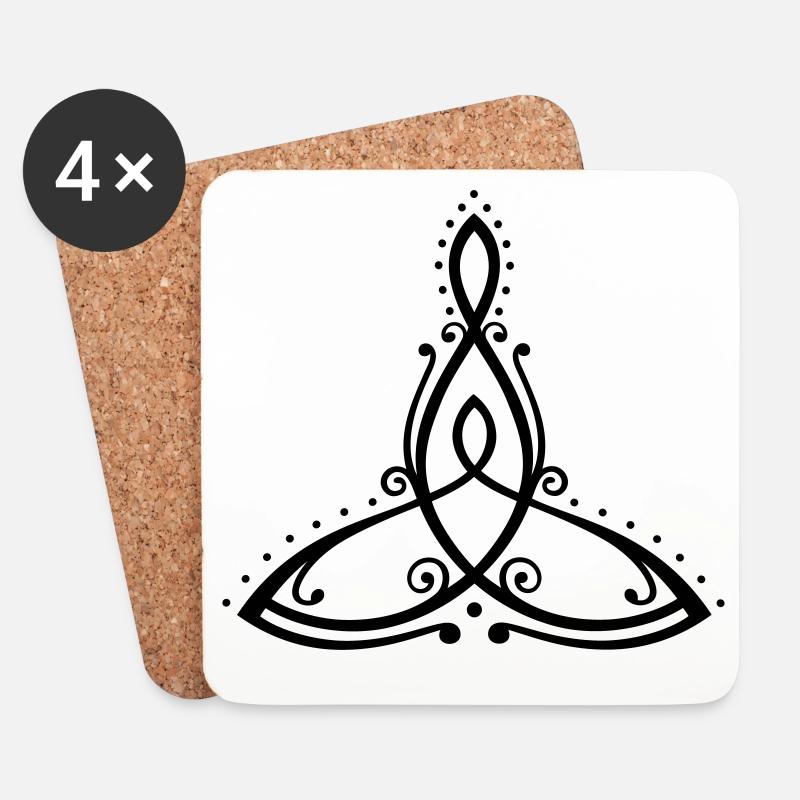 Celtic Motherhood Symbol Mutter mit Kind - Untersetzer (4er-Set) - Weiß