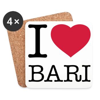 I LOVE BARI Italy Italien - Untersetzer (4er-Set) - Weiß - Vorne
