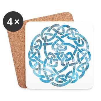 celtic knot 5 e 78 - Coasters (set of 4) - white - Front