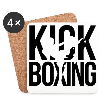 kick boxing kickboxen - Untersetzer (4er-Set) - Weiß - Vorne