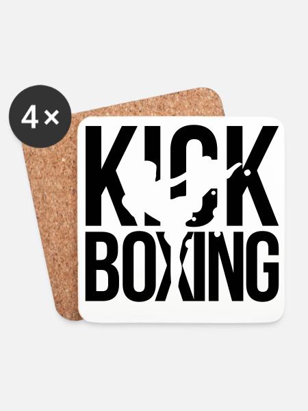 kick boxing kickboxen - Untersetzer (4er-Set) - Weiß