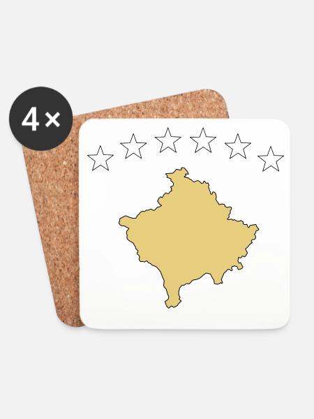 kosovo - Untersetzer (4er-Set) - Weiß