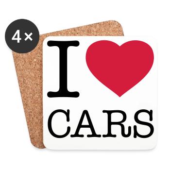 I LOVE CARS Autos - Coasters (set of 4) - white - Front