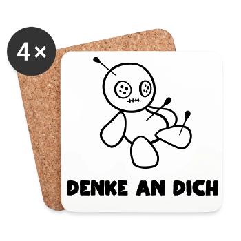 Voodoo Puppe - Untersetzer (4er-Set) - Weiß - Vorne