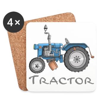 Lustiger Traktor Comic Cartoon Kinder - Untersetzer (4er-Set) - Weiß - Vorne