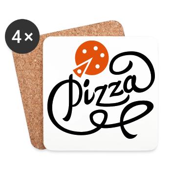 pizza - Untersetzer (4er-Set) - Weiß - Vorne