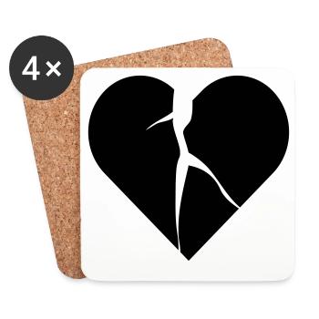 heart broken lovesick - Coasters (set of 4) - white - Front