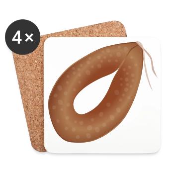 Ringwurst - Untersetzer (4er-Set) - Weiß - Vorne