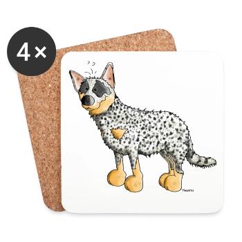 Witziger Australian Cattle Dog - Hund - Untersetzer (4er-Set) - Weiß - Vorne