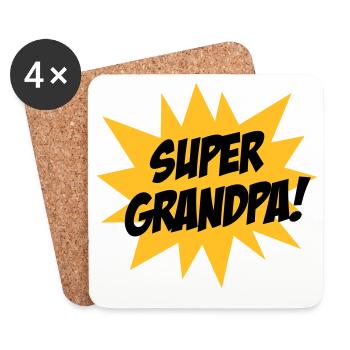 Super Grandpa ! - Coasters (set of 4) - white - Front