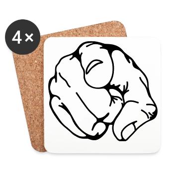 hand faust finger - Untersetzer (4er-Set) - Weiß - Vorne
