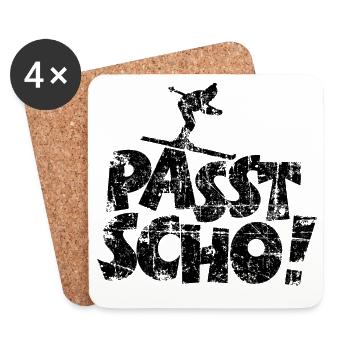 Passt Scho! Après-Ski Wintersport - Untersetzer (4er-Set) - Weiß - Vorne
