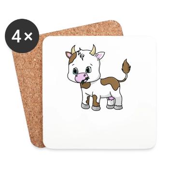 vache - Dessous de verre (lot de 4) - blanc - Devant