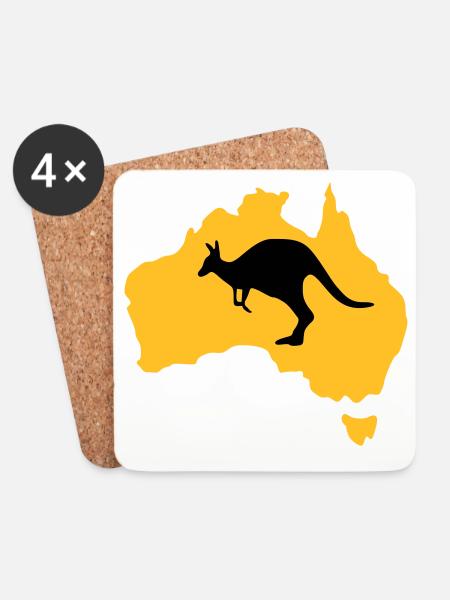 australia - Coasters (set of 4) - white