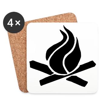 flame wood grill - Coasters (set of 4) - white - Front