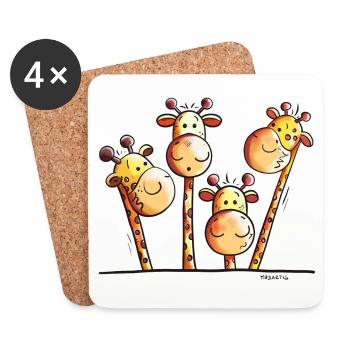 Es ist Giraffen Zeit - Untersetzer (4er-Set) - Weiß - Vorne