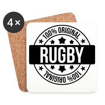 Rugby - Rugbyman - Sport - Fighter - Fight - Coasters (set of 4) - white - Front