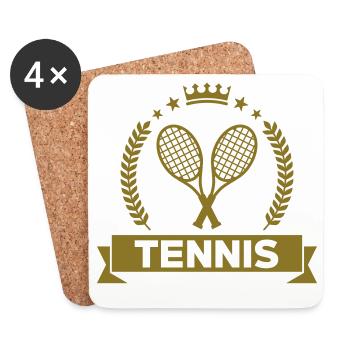 Tennis - Sport - Ball - Player - Game - Sportsman - Dessous de verre (lot de 4) - blanc - Devant