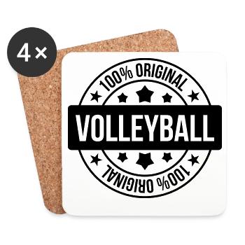 Volleyball - Volley Ball - Sport - Sportsman - Coasters (set of 4) - white - Front