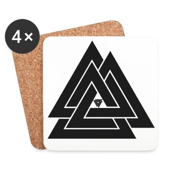 Valknut Wikinger Symbol - Untersetzer (4er-Set) - Weiß - Vorne