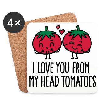 I love you from my head tomatoes - Untersetzer (4er-Set) - Weiß - Vorne